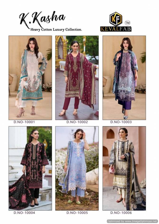 K Kasha Vol 10 By Keval Printed Heavy Cotton Pakistani Dress Material Wholesalers In Delhi